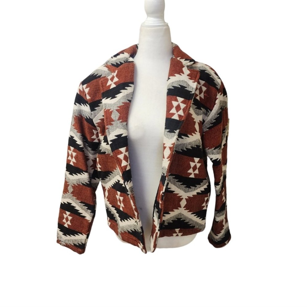 New Identity Vintage Tapestry Southwester Jacket Coat Petite Large